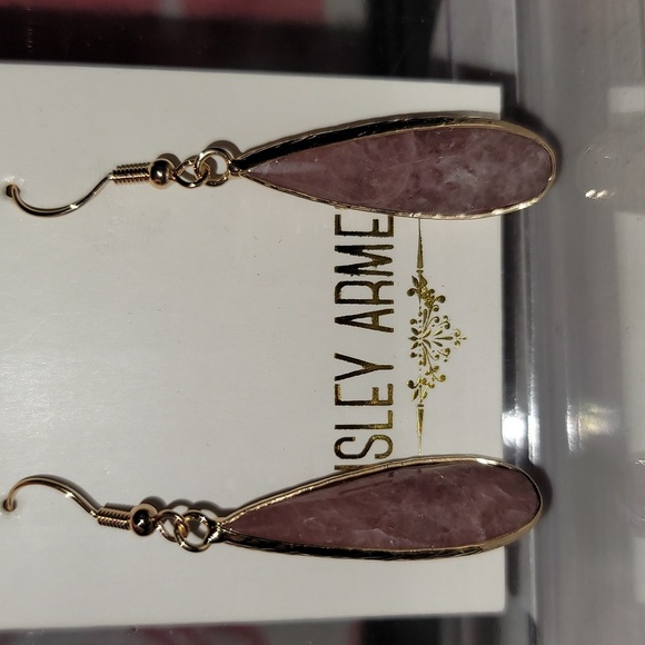 Kinsley Armelle Gold and Purple Teardrop Earrings - Picture 4 of 4